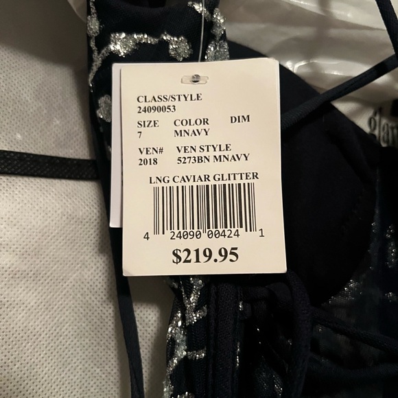 Black and Silver Cowl Neck Sleeveless Maxi Gown - Picture 3 of 5